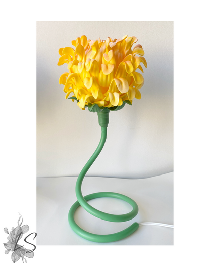 Sunshine yellow twisty stem flower lamp