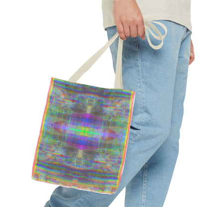 90’s TV Static collage tote bag