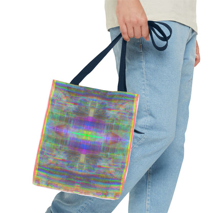 90’s TV Static collage tote bag