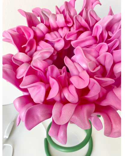 SALE- Magenta pink twisty stem flower lamp