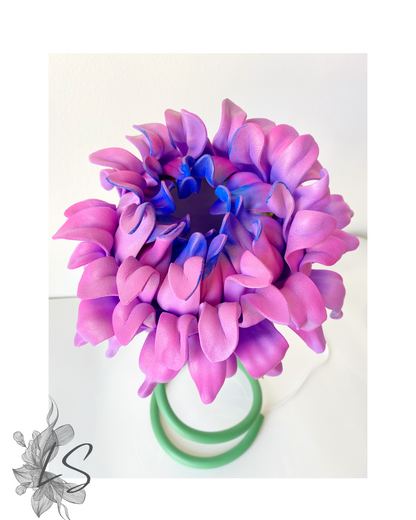 SALE - Purple blue twisty stem flower lamp