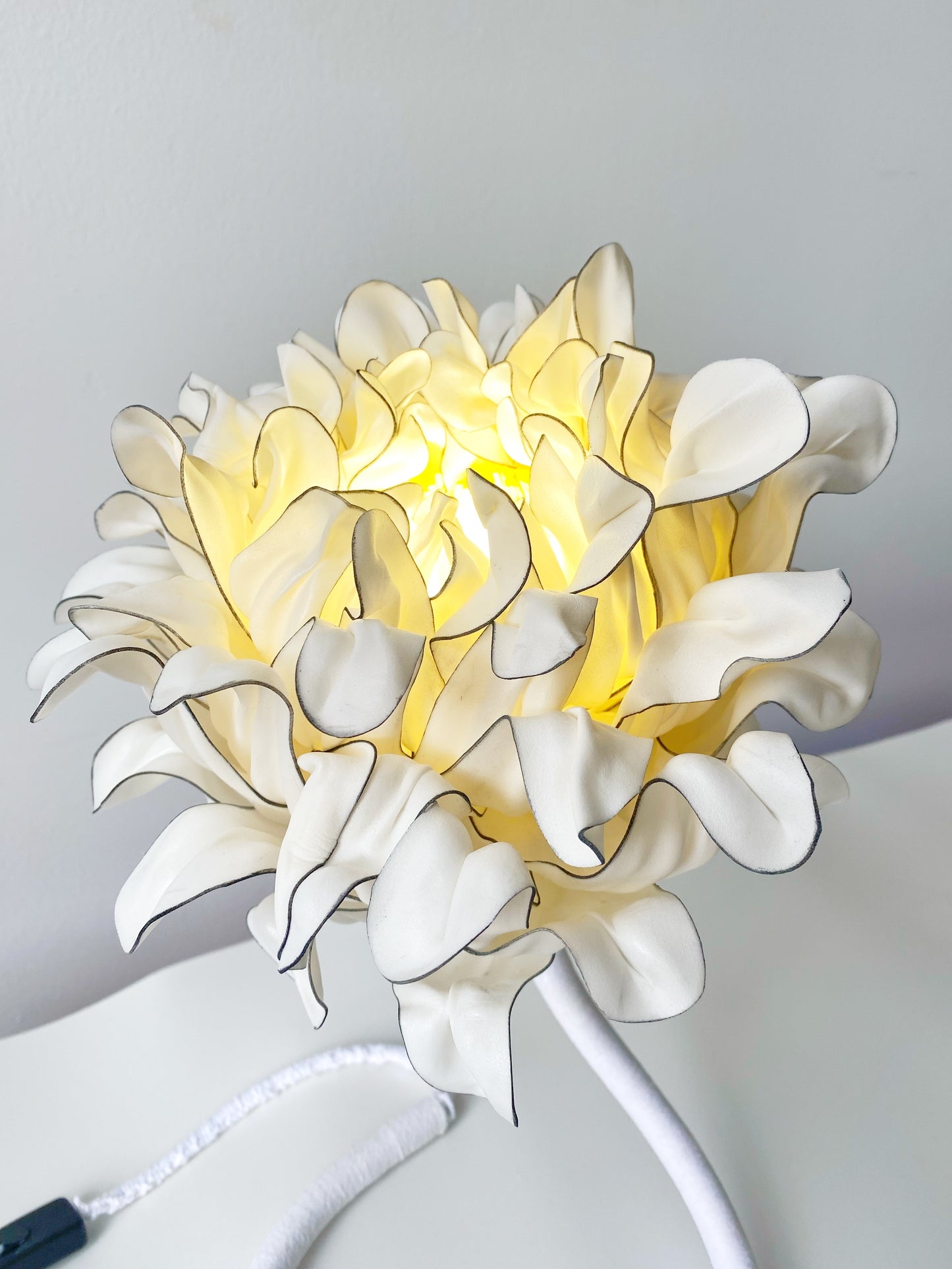 Sale -Black and White Elegant Flower Night Light