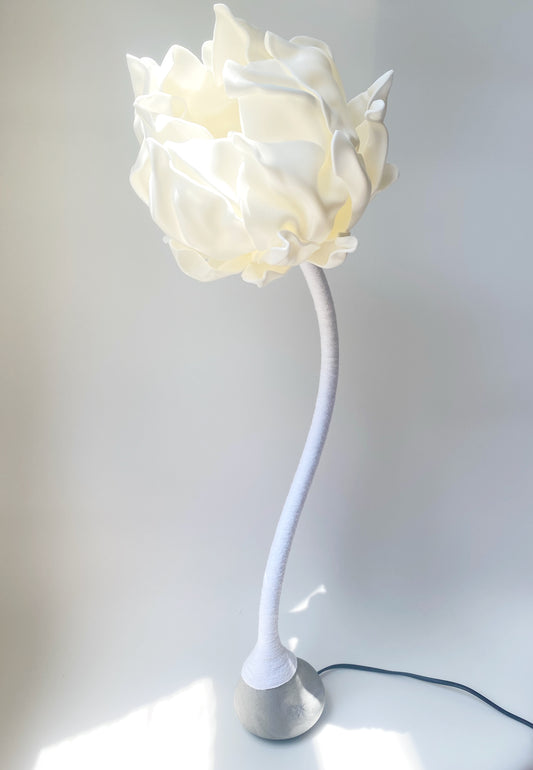 Stone base white flower night light 2