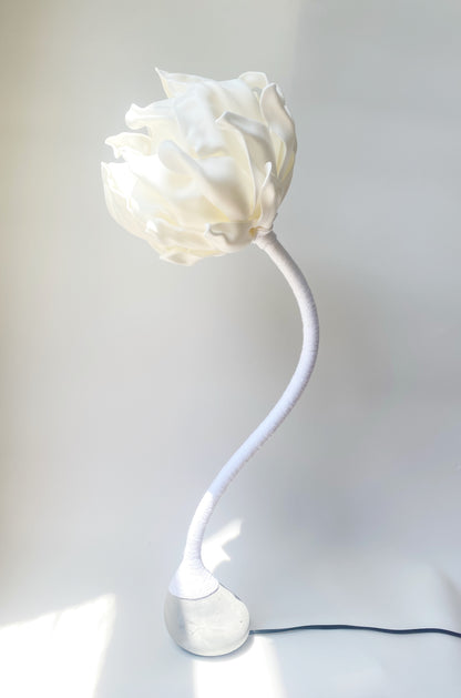 Stone base white flower night light 2