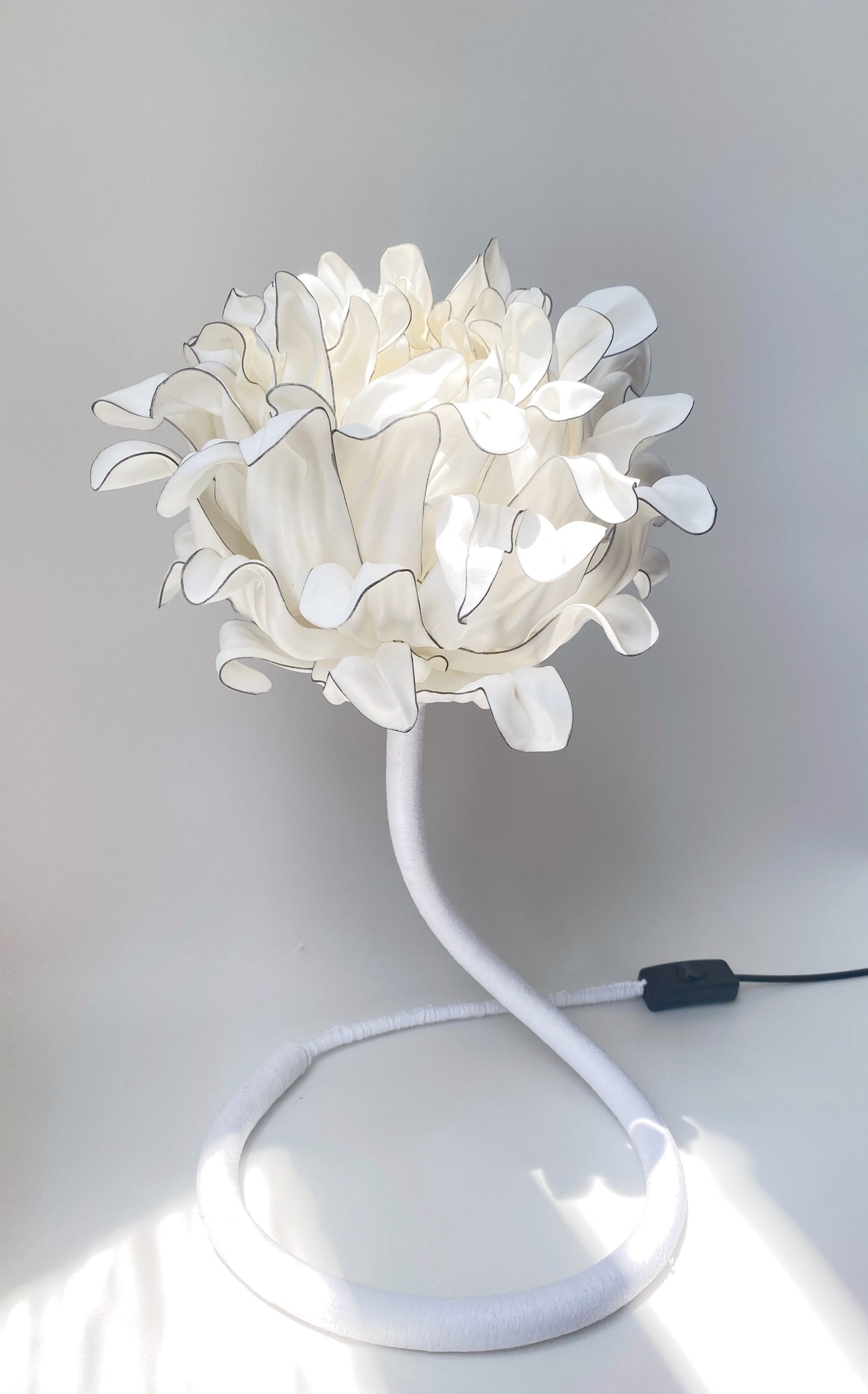 Sale -Black and White Elegant Flower Night Light