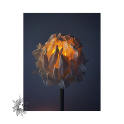 SALE - Stone base white flower night light